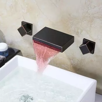 Смеситель с подсветкой для воды Led black cubes