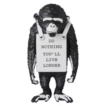 Статуэтка Banksy Lying Monkey Black and White