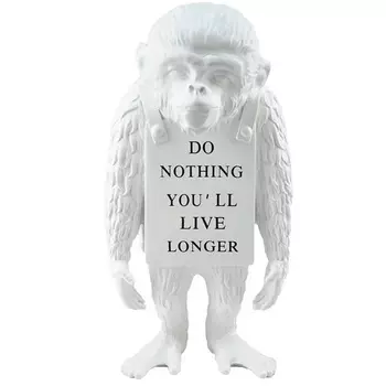 Статуэтка Banksy Lying Monkey White