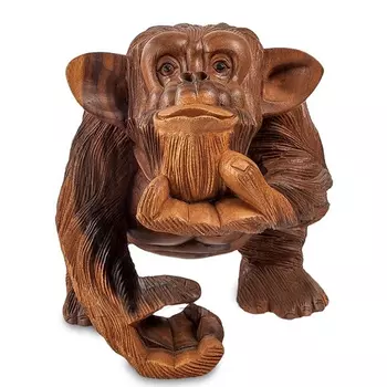 Статуэтка деревянная в виде обезьяны Wooden Monkey