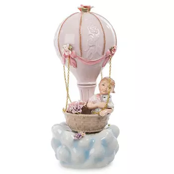 Статуэтка фарфоровая музыкальная Девочка на воздушном шаре Charming Statuette