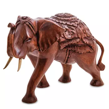 Статуэтка из дерева суар в виде слона Two Tusks