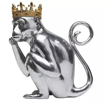 Статуэтка обезьяна в короне серебряная Golden Monkey