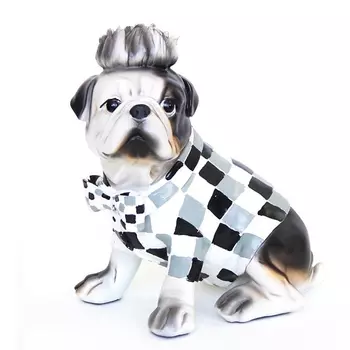 Статуэтка собака в клетчатой куртке Fashionable Dogs Cell