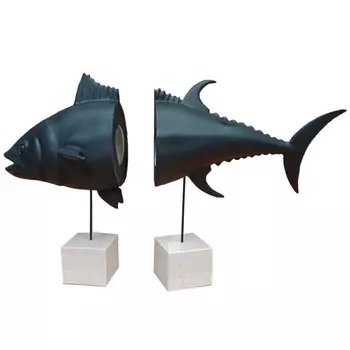 Статуэтка Tuna With Marble Bases Black White