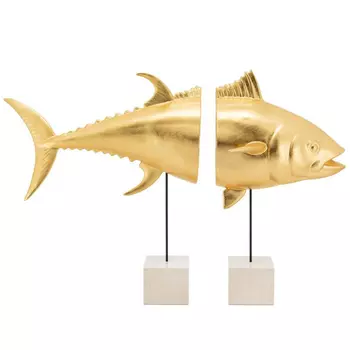 Статуэтка Tuna With Marble Bases Goldleaf