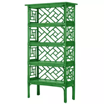 Стеллаж Зеленый Bamboo Chippendale Etagere Green