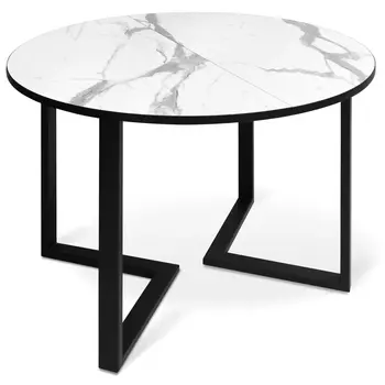 Стол обеденный раздвижной со столешницей белый мрамор Magali