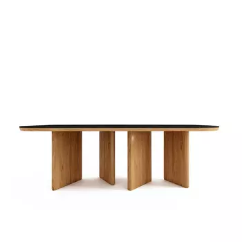 Стол обеденный столешница из черного камня Duncan