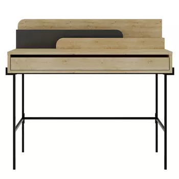 Стол письменный с выдвижным ящиком цвета древесины LEILA WORKING TABLE OAK ANTHRACITE