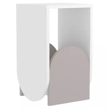 Стол приставной с овальными элементами бело-бежевого цвета NUN SIDE TABLE WHITE LIGHT MOCHA