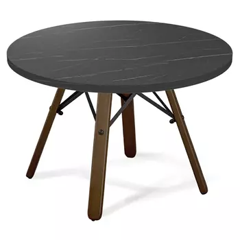 Стол журнальный c круглой столешницей на четырех коричневых ножках Charm Coffee Table