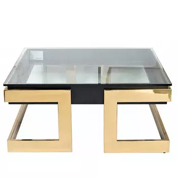 Стол журнальный квадратный с стеклянной столешницей Alonso Glass