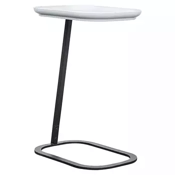 Столик приставной с прямоугольной серой столешницей Steel Stable Table