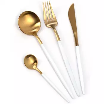 Столовые приборы Gold and White