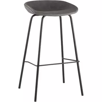 Стул Барный без Спинки Винтажная Серая Экокожа Vendramin Bar Chair