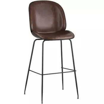 Стул Барный Винтажная Темно-Коричневыя Экокожа Vendramin Bar Chair