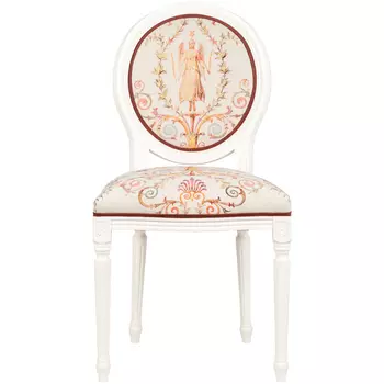 Стул из массива бука бежевый с растительным орнаментом Raffael Angel Beige Chair
