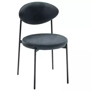 Стул металлический с мягкой спинкой и сиденьем из велюра Alfie Chair