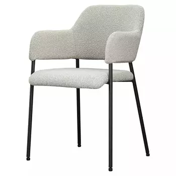 Стул мягкий с подлокотниками Chair Gray Upholstery Boucle