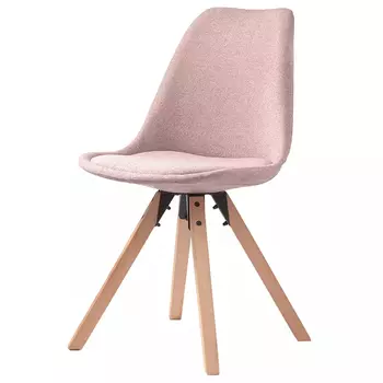 Стул мягкий с высокой спинкой на деревянных ножках Chair Dusty Pink