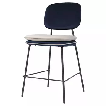 Стул полубарный мягкий с контрастным кантом Soft Velor Chair