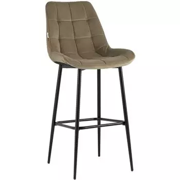 Стул Полубарный NANCY Chair посадка 75 см Бежевый Велюр