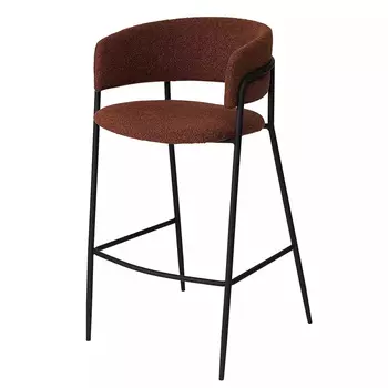Стул полубарный с каркасом из металла и мягким сиденьем и спинкой Soft and Practical