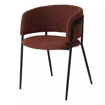 Стул полукруглый мягкий с буклированной обивкой Chair with Boucle Upholstery