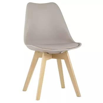 Стул с основой из пластика и мягким сиденьем Arvika Beige