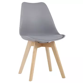Стул с основой из пластика и мягким сиденьем Arvika Grey