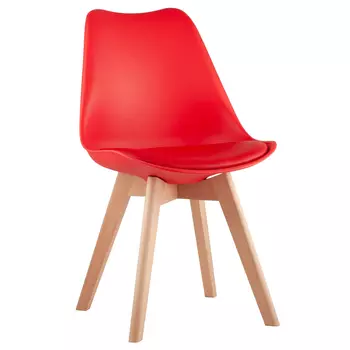 Стул с основой из пластика и мягким сиденьем Arvika Red