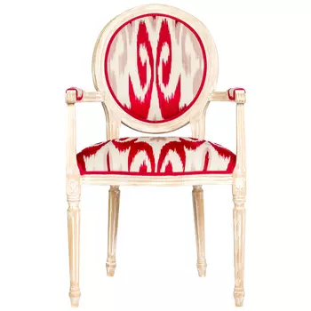 Стул с подлокотниками Ikat Pattern Красный