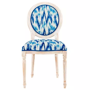 Стул с синим узором Ikat Pattern