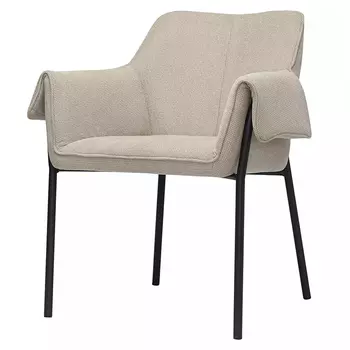 Стул с высокой наклонной спинкой и мягкими подлокотниками Textured Chenille