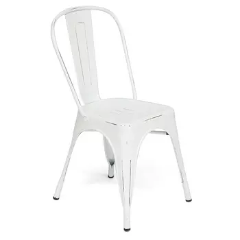 Стул Tolix butter white metal chair
