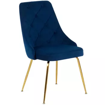 Стул в темно-синей велюровой обивке Ward Dark Blue Velour Chair