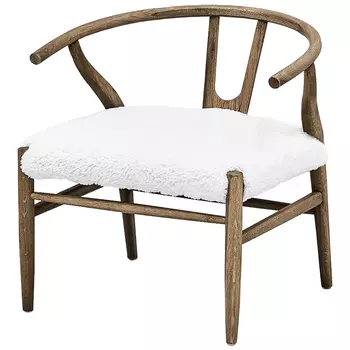 Стул Wishbone Faux Fur Stool