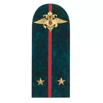 Сувенир Погон МВД из натурального камня змеевик Souvenir Epaulets