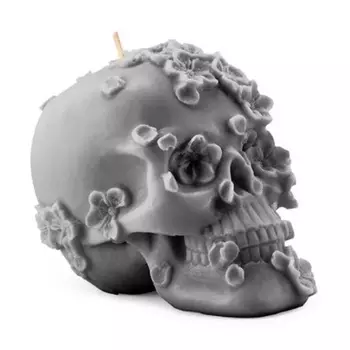 Свеча Gray Flowers Skull