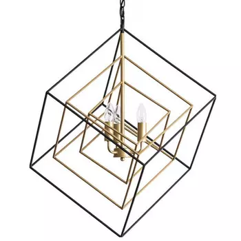 Светильник CUBIST Pendant Black and Gold 3 lamp