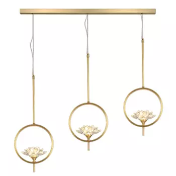 Светильник Хрустальные Цветы Лотоса Lotus flower Clear Glass lamp 3