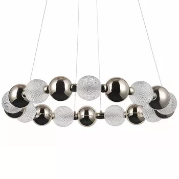 Светодиодная кольцевая люстра Crystal Globule Chrome Chandelier Gold