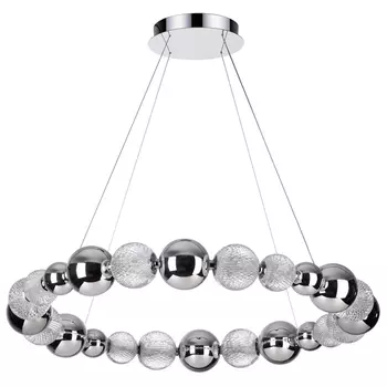 Светодиодная кольцевая люстра Crystal Globule Хром