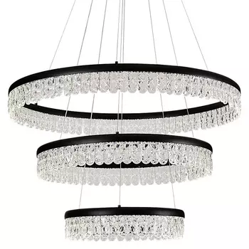 Светодиодная люстра из 3-х колец Pettico Black