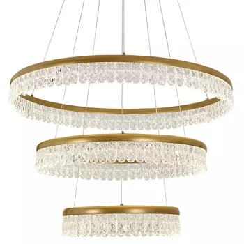 Светодиодная люстра из 3-х колец Pettico Gold