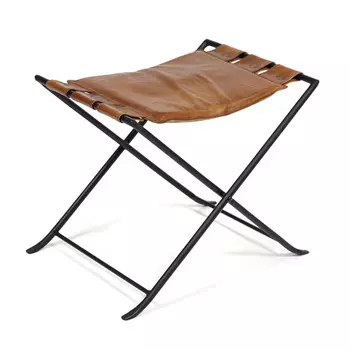 Табурет из кожи буйвола Industrial leather folding stool