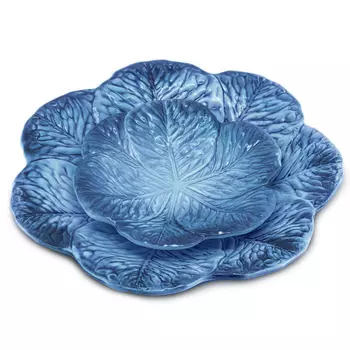 Тарелка Abhika PLATE LEAF CABBAGE Blue
