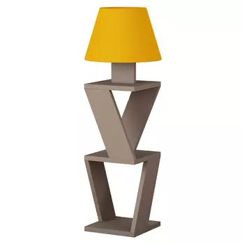 Торшер бежевый с каркасом с 2-мя полками и тканевым абажуром KOZENA SIDE FLOOR LAMP