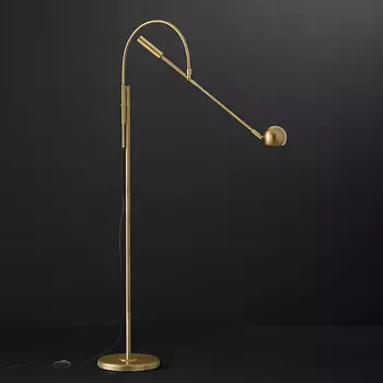 Торшер Restoration Hardware ORBITER II Task Floor Brass